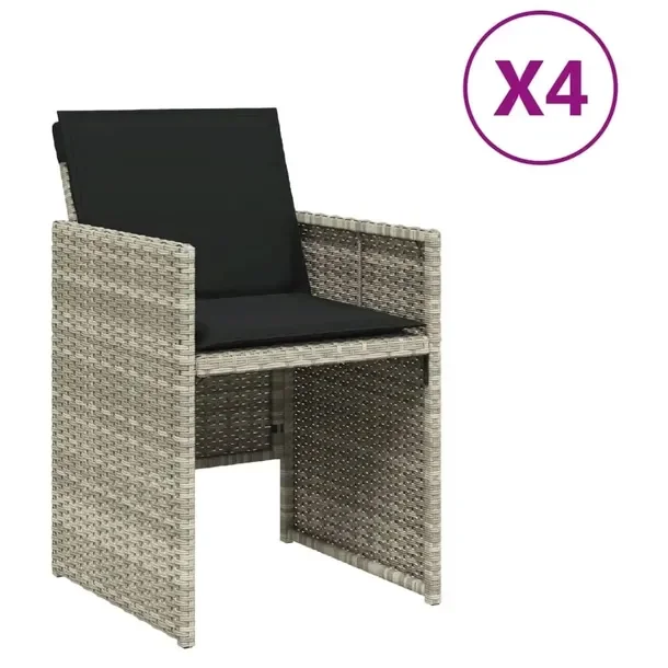 4x Krzesło Ogrodowe Fotel Z Poduszkami Rattan Komplet Na Taras Balkon Ogród