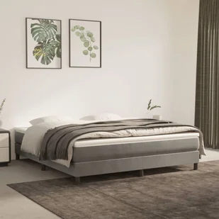 vidaXL Materac kieszeniowy, jasnoszary, 180x200x20 cm, aksamit - Materace - miniaturka - grafika 1