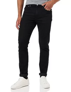 Calvin Klein Jeans Męskie spodnie zwężane, Czarny jeans, 40W / 34L - Spodenki męskie - miniaturka - grafika 1