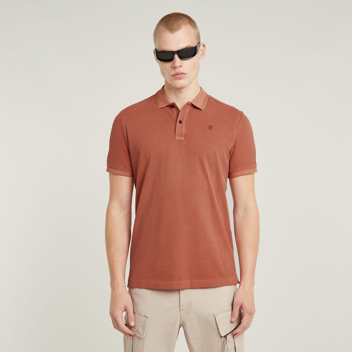 polo uomo g-star d11595-d756 dunda overdyed h034 etruscan red