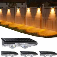 Lampy ogrodowe - Zestaw 4 lamp solarnych do ogrodu i na taras, ciepłe i chłodne białe światło, wielokolorowe, wodoodporne IP44 - miniaturka - grafika 1