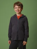 Bluzy dla chłopców - 4F Bluza dresowa regular z kapturem chłopięca - czarna 164 (13-14 lat) - miniaturka - grafika 1