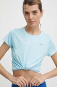 Koszulki sportowe damskie - Mizuno t-shirt do biegania Impulse core kolor niebieski - miniaturka - grafika 1