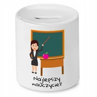 Skarbonki - SKARBONKA NA DZIEŃ NAUCZYCIELA NAJLEPSZY PREZENT z Nadrukiem ze Zdjęciem - miniaturka - grafika 1