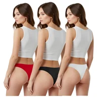 Majtki damskie - 3 sztuki Stringi Damskie Wygodne Bielizna Klasyczne Kolory Captain Mike XL - miniaturka - grafika 1