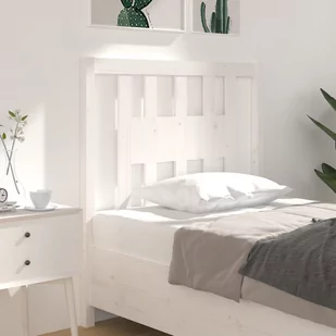 Lumarko Wezgłowie łóżka, białe, 96x4x100 cm, lite drewno sosnowe - Inne meble do sypialni - miniaturka - grafika 1