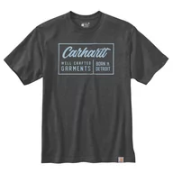 Koszulki sportowe męskie - Koszulka męska T-shirt Carhartt Heavyweight Crafted S/S CRH Carbon Heather szary - miniaturka - grafika 1