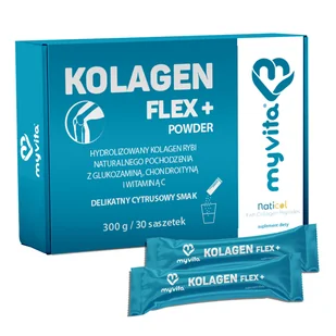 MyVita Kolagen Flex+, smak cytrusowy, 10 g x 30 saszetek - Stawy, mięśnie, kości - miniaturka - grafika 1