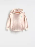 Bluzy i sweterki niemowlęce - Reserved - Longsleeve w paski - złamana biel - miniaturka - grafika 1