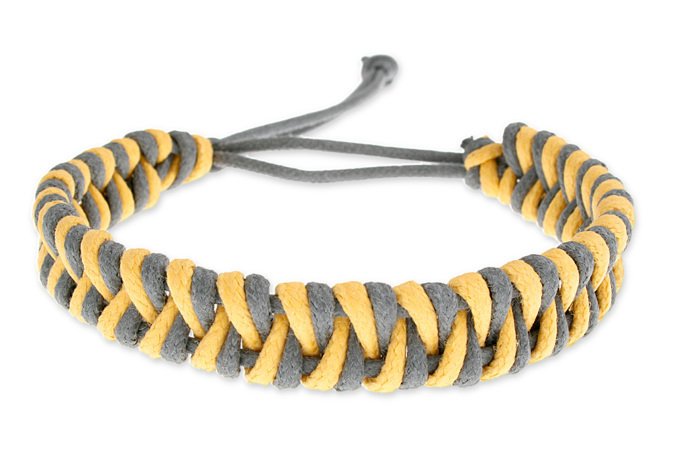 Oryginalna Plecionka Męska Szaro Żółta Emo