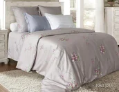 Pościel - Pościel satynowa 160x200 beżowa różowe kwiaty Luxury 02 - miniaturka - grafika 1