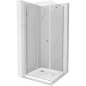 Kabiny prysznicowe - Mexen Lima kabina prysznicowa składana 90x90 cm, transparent, chrom + brodzik Flat - miniaturka - grafika 1