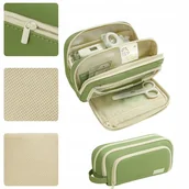 Piórniki - PIÓRNIK SZKOLNY ZIELONY TRZYKOMOROWY DUŻY SASZETKA NA PRZYBORY SZKOLNE - miniaturka - grafika 1