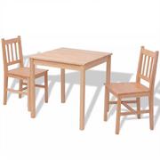 Stoły z krzesłami - vidaXL Zestaw mebli do jadalni 3 elementy drewno sosnowe - miniaturka - grafika 1
