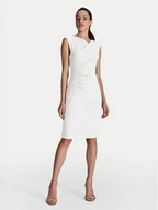 Sukienki - Swing Sukienka koktajlowa 5AI16700 Biały Slim Fit - miniaturka - grafika 1