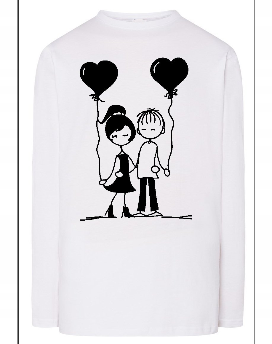 Walentynki Longsleeve męski nadruk Para Serce M