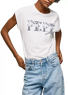 Koszulki i topy damskie - Pepe Jeans Damska koszulka Nolly, biała, XL, biały, XL - grafika 1