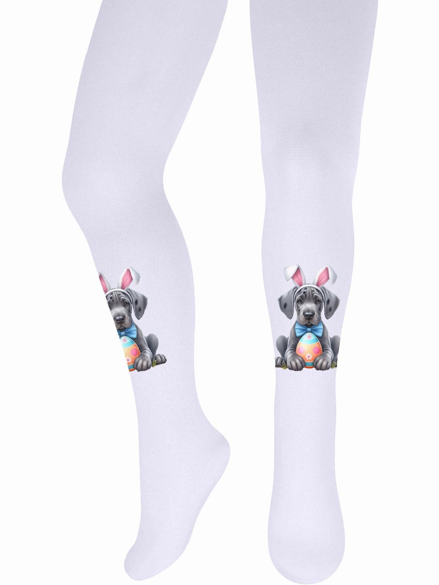 Dziewczęce rajstopki Dog zajączek biały Milusie r.104/110