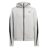 Bluzy męskie - Męska Bluza REEBOK DREAMBLEND FZ HOODIE 100070725 – Szary - miniaturka - grafika 1