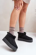 Śniegowce damskie - Śniegowce Ze Zdobieniem Na Platformie Big Star OO274A105 Czarne-41 - miniaturka - grafika 1