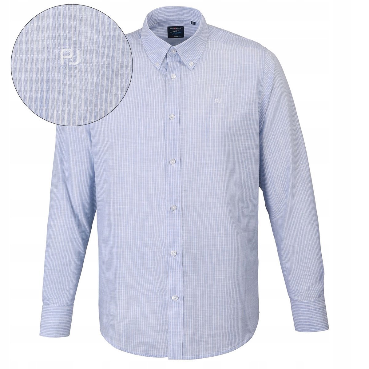 KOSZULA Męska w PASKI z Długim Rękawem LNIANA Regular Fit Pako Jeans