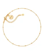 Bransoletki - Złota bransoletka na nogę z kuleczkami - miniaturka - grafika 1