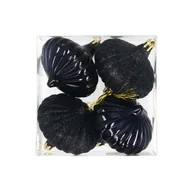 Bombki - Bombki plastikowe cebule 8 cm czarne 4 sztuki - miniaturka - grafika 1