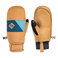 Rękawiczki - Rękawice męskie Quiksilver Squad snowboardowe narciarskie skórzane brązowe-S - miniaturka - grafika 1