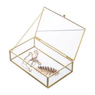 Pudła i pojemniki do przechowywania - Szkatułka szklana Altom Design, Gold Honey, 20 x 12 cm - miniaturka - grafika 1