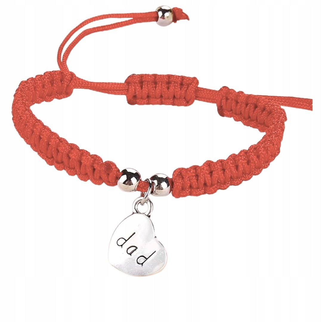 Bransoletka Szczęścia Tata Czerwona Regulowana Elegancki Styl