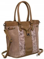 Torebki damskie - Torba damska ze skóry ekologicznej z motywem skóry węża - David Jones - miniaturka - grafika 1