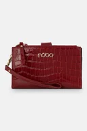 Portfele - Duży portfel Nobo z suwakami czerwony croco - miniaturka - grafika 1