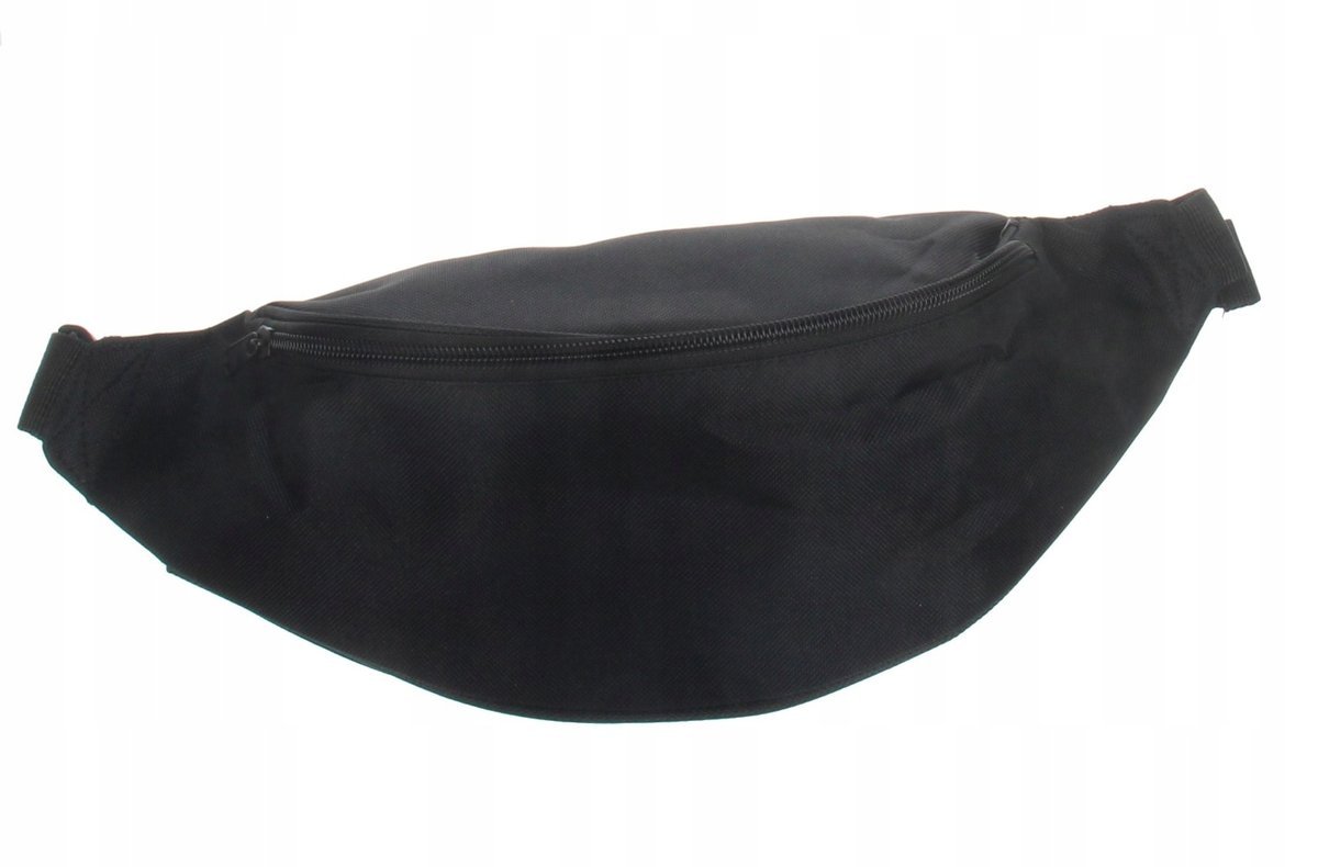 Saszetka Nerka Czarna na Zamek Gładka bez Wzoru Jwb