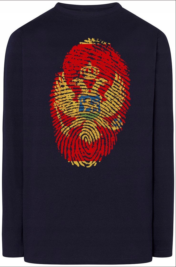 Czarnogóra Flaga Odcisk Longsleeve Rozm.XXL