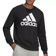 Bluzy sportowe męskie - Bluza adidas Sportswear Essentials Big Logo GK9076 - czarna - Adidas - miniaturka - grafika 1