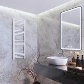 Grzejniki łazienkowe - GRZEJNIK ŁAZIENKOWY BIAŁY DRABINKOWY 40x120 cm KALORYFER MONTAŻ 180 BRENO - miniaturka - grafika 1