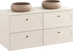 Zestaw meblowy 120cm z blatem i 2 umywalkami nablatowymi Wiki - Meble łazienkowe - miniaturka - grafika 1