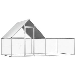VidaXL Woliera dla kur, 4 x 2 x 2 m, galwanizowana stal - Akcesoria do hodowli zwierząt - miniaturka - grafika 1