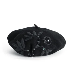 Beret Shiny flowers [HANDMADE] - Czapki damskie - miniaturka - grafika 1