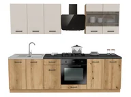 Meble kuchenne - Zestaw Mebli Kuchennych Presto 260 Cm Płyta Laminowana Dąb Evoke/Kaszmir - miniaturka - grafika 1