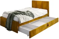Łóżka dla dzieci i młodzieży - Łóżko młodzieżowe VIVO 2 100x200 curry z tapicerowanym panelem i szufladą MKPOL - miniaturka - grafika 1