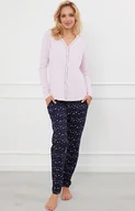 Piżamy damskie - Piżama damska z długim rękawem różowo-granatowa Libra, Kolor różowo-granatowy, Rozmiar M, Italian Fashion - Primodo.com - miniaturka - grafika 1
