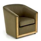 Fotele - Zielony tapicerowany welurem fotel wypoczynkowy T1-F23 - miniaturka - grafika 1