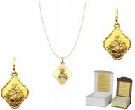 Biżuteria dla dzieci - Złoty łańcuszek pr. 585 Medalik Szkaplerz Chrzest Komunia 45 cm AZ1MZ4 - miniaturka - grafika 1