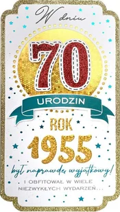 Kartka dla urodzonych w 1955 r na 70 urodziny PM396 - Kartki okolicznościowe i zaproszenia - miniaturka - grafika 1
