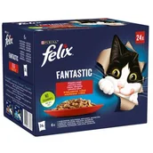 Mokra karma dla kotów - Purina Felix pouch FANTASTIC - wybór w galarecie - kurczak, wołowina - miniaturka - grafika 1