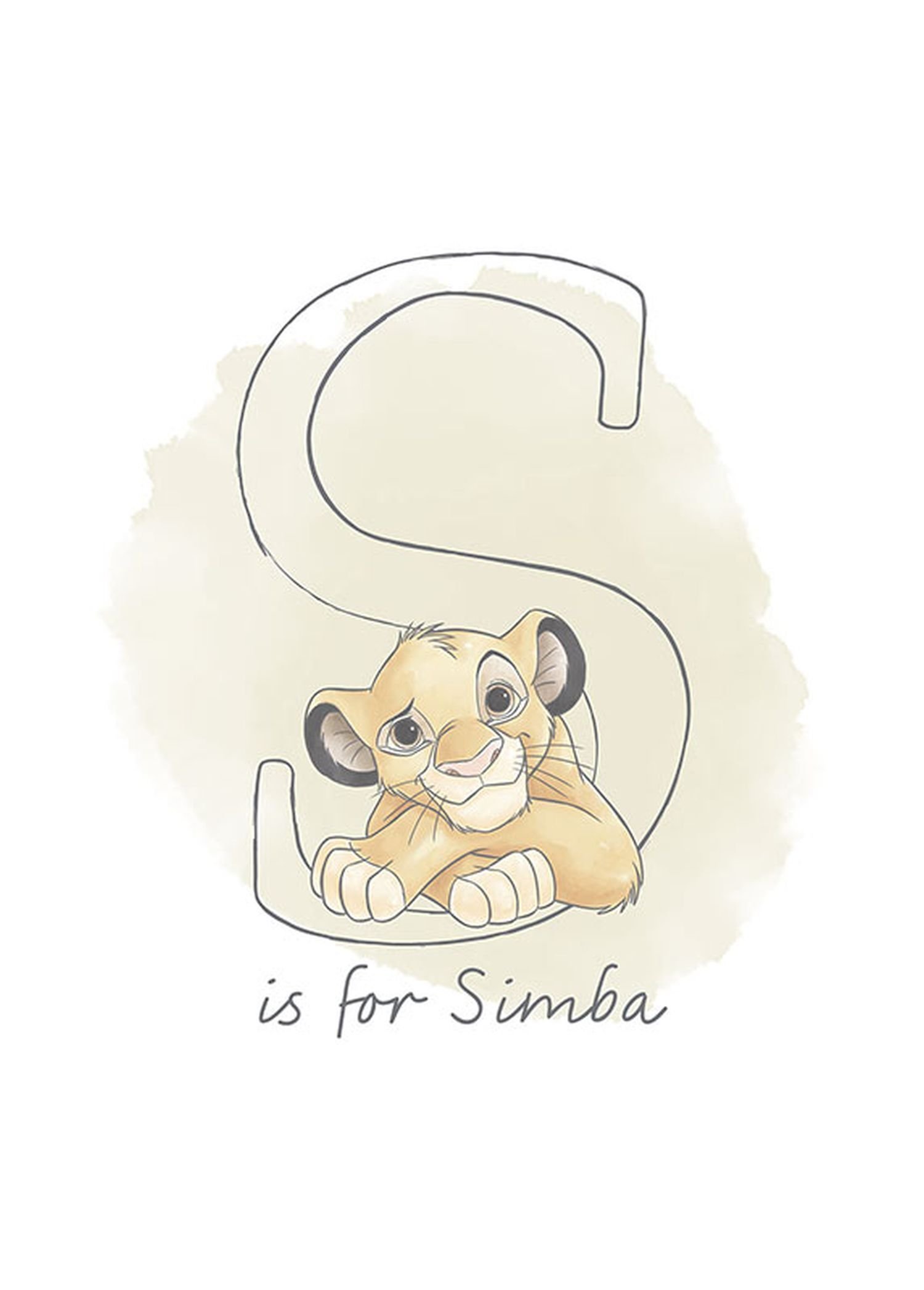 Disney plakat Król Lew Simba beżowym - 610130 - 50 x 70 cm