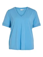 Koszulki i topy damskie - Vila Koszulka w kolorze błękitnym - miniaturka - grafika 1
