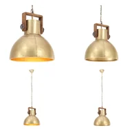 Lampy sufitowe - vidaXL Lampa wisząca styl industrialny 25 W mosiądz okrągła 40 cm E27 - Lampa sufitowa - Lampy sufitowe - Oświetlenie wewnętrzne - Oświetlenie wewnętrzne - miniaturka - grafika 1