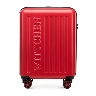 Walizka kabinowa z ABS-u z tłoczonym logo czerwona - Walizki Walizka kabinowa z ABS-u z tłoczonym logo czerwona - Walizki - miniaturka - grafika 1